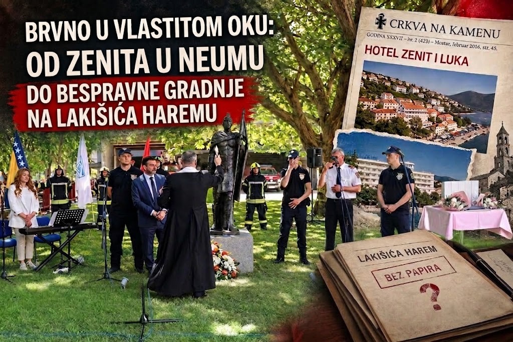 Saopćenje Muftijstva mostarskog - Brvno u vlastitom oku: Od Zenita u Neumu do bespravne gradnje na Lakišića haremu